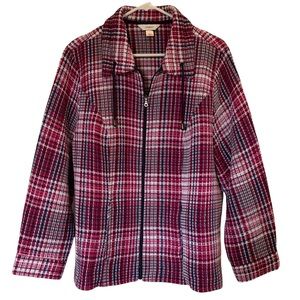 CJ Banks Front Zip Plaid Blazer * 2X